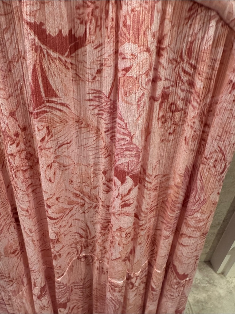 Lush Deep V Neck Pink Floral Flowy Maxi Dress - Picture 4 of 5